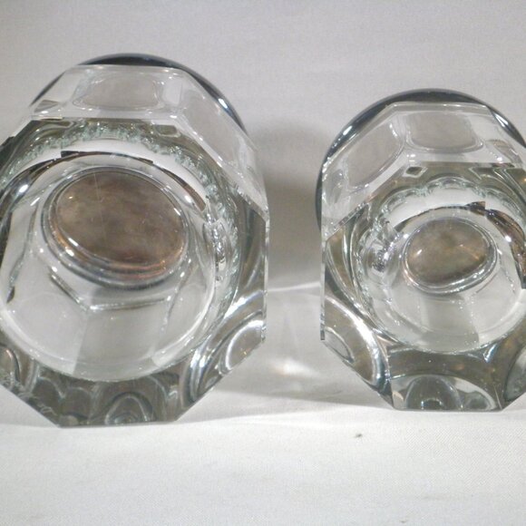 Vintage De Martus Octagonal Crystal Vanity Jars - Set of 2 - Picture 4 of 7